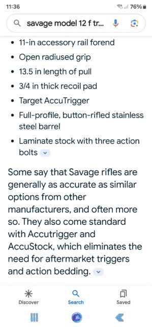 Savage model 12 stainless long range target rifle